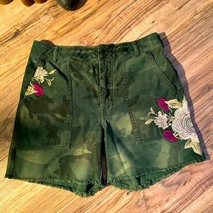 Free People camo shorts.